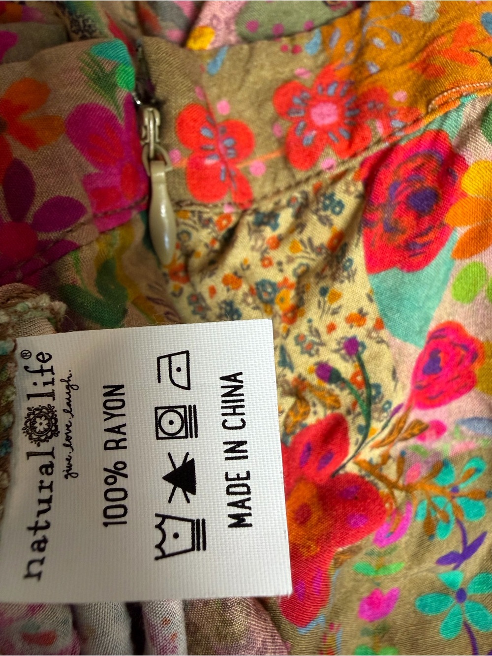 Natural Life Patchwork Floral Maxi Skirt Boho Cottagecore Minimalist Size XL - Picture 9 of 11